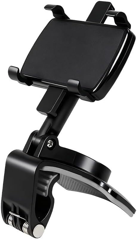 Universal Car Phone Holder Mount, 360 Degrees Rotation, ABS (1PC) | Adjustable Auto Dashboard Phone Holder, Clip On Rearview Mirror Cell Phone Stand for 3 to 7 inch Smartphones
