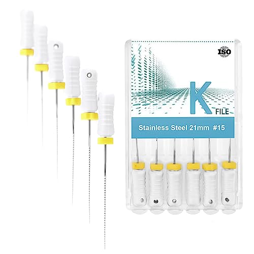 Xux XUX-K-FILE #15 6Pcs/Pack Endo Hand Use K-File Stainless Steel Endodontic Files #15 Endo Rotary Files 21Mm/25Mm cover