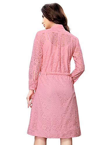 Image of Selvia Women's Net Fit and Flare Knee-Length Casual Dress