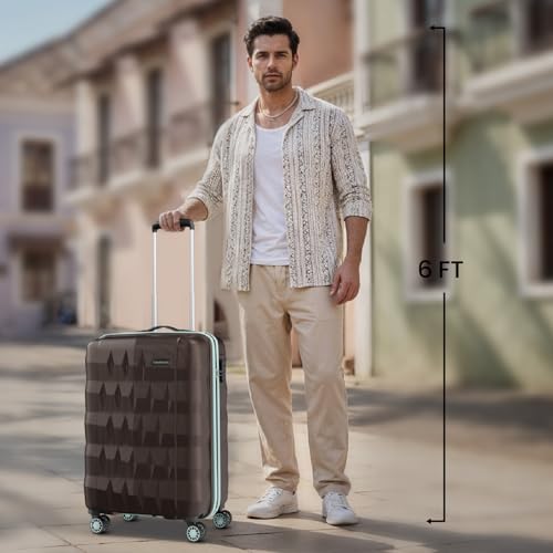 Image of Aristocrat Comet 8 Wheel Cabin (Small Size) Hard Case Trolley Bag | Combination Lock | Tough and Durable Polycarbonate Luggage | 3 Year International Warranty | 56 CM Suitcase for Travel | Dark Brown