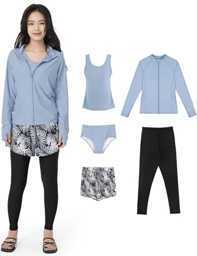 [�A�N���C�X] ���� ���f�B�[�X ���b�V���K�[�h �㉺�Z�b�g �̌^�J�o�[ �Z�p���[�g �^���L�j ���� 5�_�Z�b�g �t�[�h�Ȃ� �W�b�v�A�b�v ���M���X uv�J�b�g upf50+ �v�[�� �C �������p al-st24015 S �V���h�E�u���[