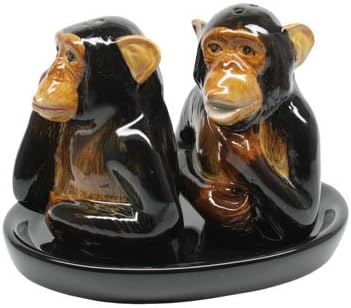 Salt and Pepper animals monkeys salt and pepper ceramics handmade