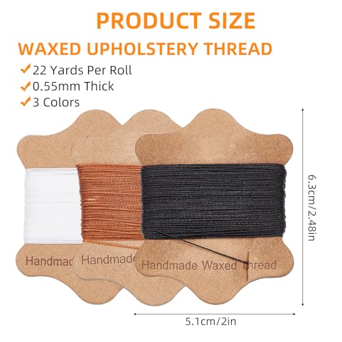 Hilos para coser cuero multicolor con kit de reparación miniatura 3
