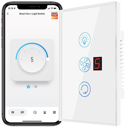 YIFAN WiFi Smart Ceiling Fan Light Switch, 5 Speed Smart