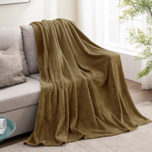 Image of BEDELITE Fleece Blanket Soft Lightweight & Warm Iced Coffee 60 inchx80 inch Throw