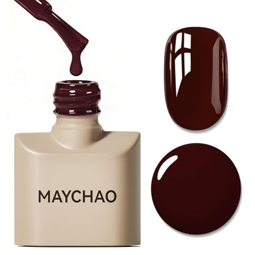 MAYCHAO 15ML Gel Nail Polish 1Pc Deep Cherry Red Nail Polish Soak Off UV LED Blood Red Nail Gel Polish Nail Art Starter Manicure Salon DIY at Home, 0.5 OZ
