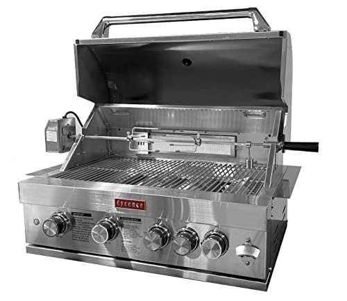 Cycence Cy-Gr0434Cv-R 32 Inch 4 Burner Professional Built-In Gas Grill, Lpg Or Natural Gas, Professional Stainless Steel With Free Rotisseries Kit #TOP3