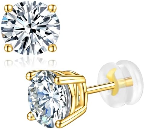 Moissanite Stud Earrings 925 Sterling Silver Lab Created Earrings for Women Men DOJOJOSA Jewelry Gifts