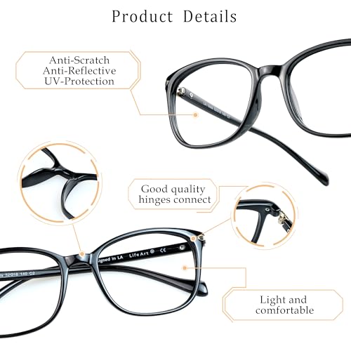 Image of LifeArt Blue Light Blocking Glasses, Anti Eyestrain, Computer Reading Glasses for Women /Men