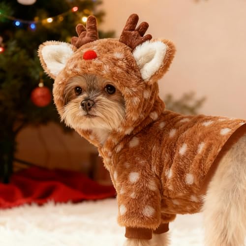 TECHEEL Weihnachten Haustier Kleidung Weihnachtskostüm Katzen Hunde Kostüm Weihnachts hundekostüm Weihnacht Weihnachtskostüm Katzen für Klein Hund Katze (Elch M)