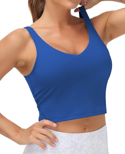 Image of THE GYM PEOPLE Womens' Sports Bra Longline Wirefree Padded with Medium Support