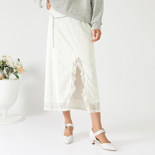 RIBONGZ Women's Low Kitten Heel Pumps Comfortable Pointed Toe Dress Shoes Flower Strap Slip On Dressy Heels for Wedding Dancing Party Office Work4