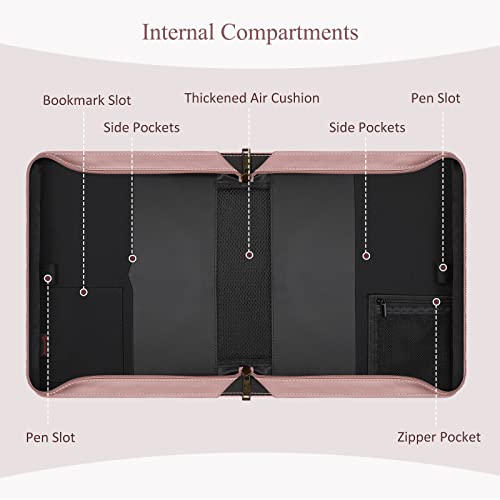 FINPAC Large Classic Bible Cover Vegan Leather Carrying Book Case Church Bag Bible Protective with Handle, Gift for Women, Mother, Friends, Rose Garden