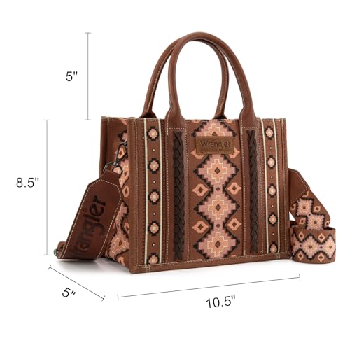 Image of Wrangler Purse Western Aztec Tote Bag Women Top Handle Handbags with Detachable Strap | Western