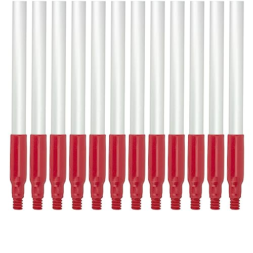 Image of SPARTA 40246EC05 Aluminum Broom Handle, Mop Handle, Replacement Handle with Acme Threaded Tip for Commercial Cleaning, 30 Inches, Red, (Pack of 12)