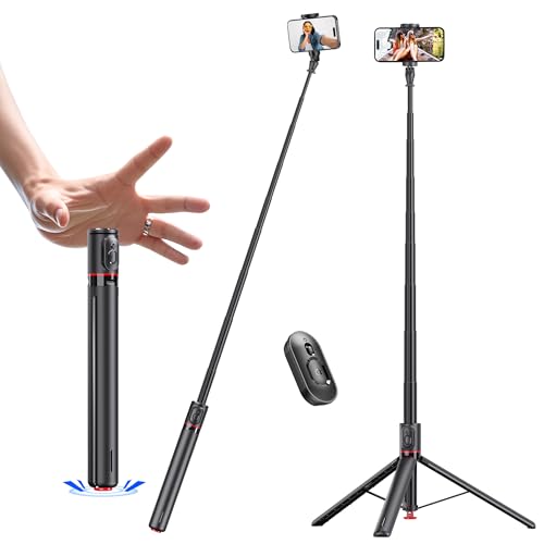 Image of WeCool Auto Pop Open Long Selfie Stick with 360 Degree Rotational Mobile Holder, Magnetic Remote with ABS+Aluminum Body,Selfie Stick extendable Upto 69 Inches