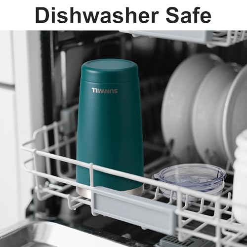 Image of SUNWILL Travel Coffee Mug with Lid, 20 oz Tumbler Set of 2, Insulated Stainless Steel Cup for Drinks， Water, Tea, Powder Coated Forest Green & Plum