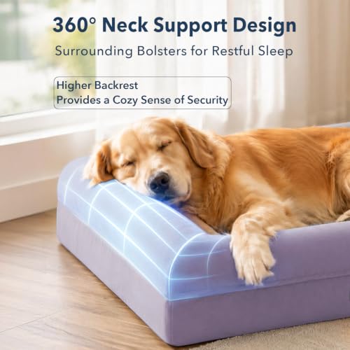 Image of Jumbo Waterproof Dog Bed for Extra Large Size Dogs with Bolster