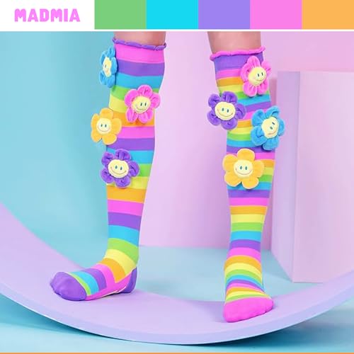 Image of MADMIA Oopsie Daisy Knee-High Socks - Colorful Dress-Up Socks for Kids & Adults, Fun Crazy Sock Day Gift