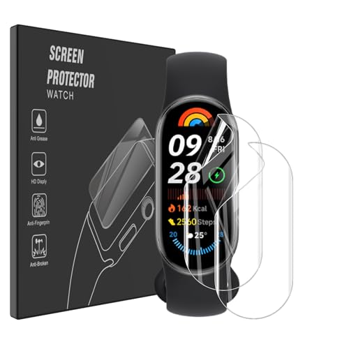 AOKUMA Protector de pantalla para Xiaomi Smart Band 9/10,[2 Piezas] Película protectora de TPU suave Compatible con Xiaomi Mi Smart Band 9/10,HD Transparente, Resistente a los Arañazos