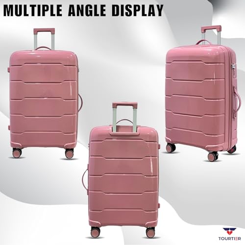 Image of 28-Inch Hard-Shell Luggage Suitcase | Lightweight 3.7 kg | 360 Spinner Wheels | 2-Way Zipper | Multi-Functional Lock | Business & Family Travel Trolley Bag (1, BPINK-28INCH)