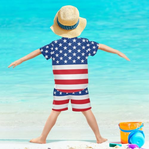 Image of 3T Toddler Boy Shorts Set Teal Hawaiian Button Down Shirts Summer Outfits for Little Boy