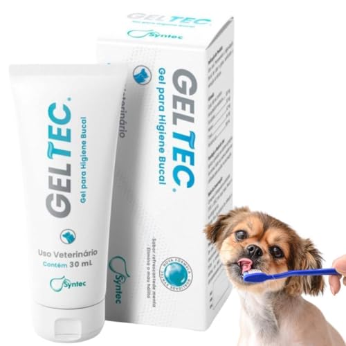 KIT HIGIENE BUCAL PET Gel Creme Dental para Cachorro e Gato + Brinquedo Mordedor Massageador Escova