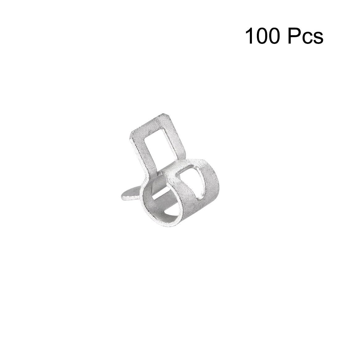 Tool Parts and Accessories Steel Band Clamp 6mm Hose Tube Spring Clips Clamp Silver Manganese Steel 100Pcs (#CN-140824-14776)