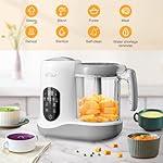 BEAR 2024 Baby Food Maker | One Step Baby Food Processor Steamer Puree Blender | Auto Cooking & Grinding | Baby Food Puree Maker with Self Cleans | Touch Screen Control, White - Image 2
