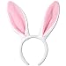 Soft-Touch Bunny Ears (white & pink) Party Accessory  (1 count) (1/Pkg)