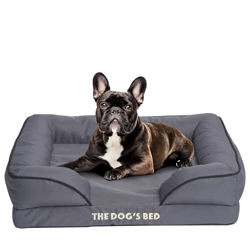 The-Dogs-Bed-Orthopedic-Egg-Crate-Foam-Waterproof-Dog-Bed-with-Standard-Support-Medium-Grey-with-Black-Trim-Waterproof-Supportive-Dog-Bed-with-Replaceable-Covers-Veterinary-Approved The Dogs Bed Orthopedic Egg Crate Foam Waterproof Dog Bed with Standard Support Medium Grey with Black Trim Waterproof Supportive Dog Bed with Replaceable Covers Veterinary Approved