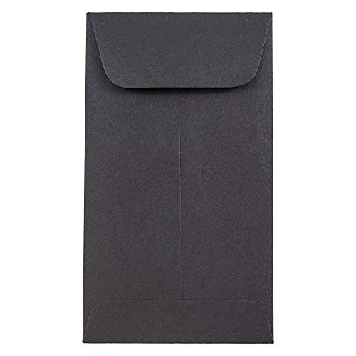 JAM PAPER #5.5 Coin Business Envelopes - 3 1/8 x 5 1/2 - Smooth Black - Bulk 250/Box