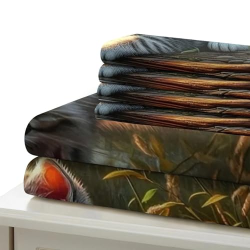Parure de lit chat 3D 200x200cm en microfibres douce avec 2 taies d'oreiller