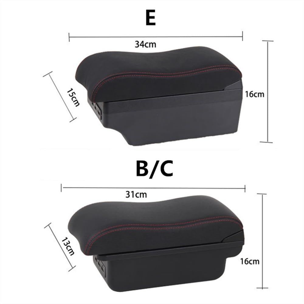 Accoudoir Central Universel Voiture - Style Carbone, Rangement Et Porte-gobelets