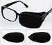 Kid/Adult Visual Acuity Recovery Silk Eye Cover, Training Amblyopia Strabismus Corrected Lazy Eye Patches for Glasses (Black)
