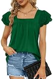 WIHOLL St Patricks Day Shirt Women Summer Short Sleeve Pleated Tops Dressy Casual M