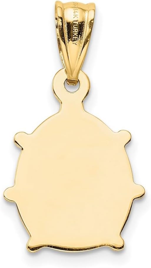 JewelryWeb 14k Yellow Gold Hollow Polished Enameled Ladybug Charm 22x11mm Wide Pendant Necklace for Women - Image 4