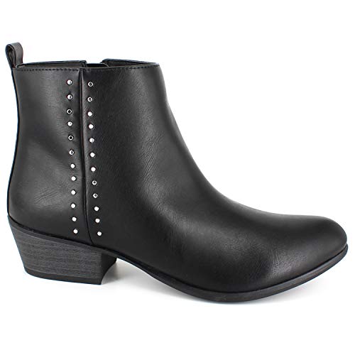 Esprit Womens Tierra Ankle Boot, Black Pu, 6.5 Us #TOP1