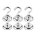 Crochets magnétiques robustes - Diamètre 32 mm - Crochet magnétique résistant à suspendre en néodyme pour réfrigérateur 6 paquets, 80 lb - Crochet magnétique super fort pour la croisière