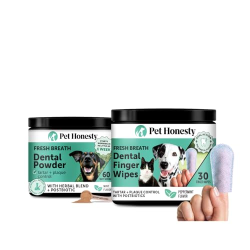 Image of Dog Complete Dental Care Virtual Bundle for Large Dogs - Dental Powder (Mint, 60 Servings) + Finger Dental Wipes (30 ct)
