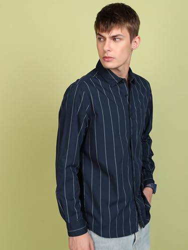 Image of Highlander Men's Slim Fit Striped Shirt | Full Sleeves | Everyday Wear Stylish Shirt for Men