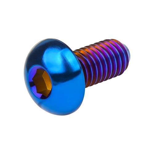 Image of Titanium Bolt M4x6 8 10 12 15 20mm Hex Head Screws for Bicycle Pack of 4 (Burnt Blue, M4x8mm)