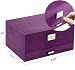 Jewelry Box for Women, QBeel Double Layer 36 Compartments Necklace Jewelry Organizer with Lock Jewelry Holder for Earrings Bracelets Rings - Purple