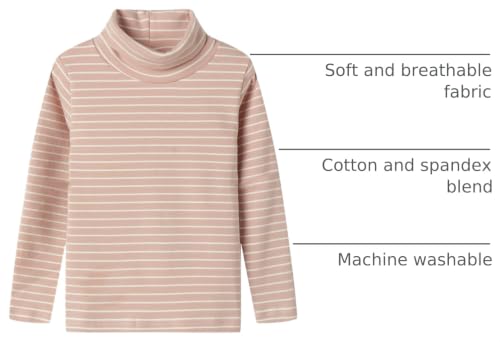 Image of Mud Kingdom Little Girls Long Sleeve Tee Shirts Soft Turtleneck Layering Pullover Slim Stretchy Tops