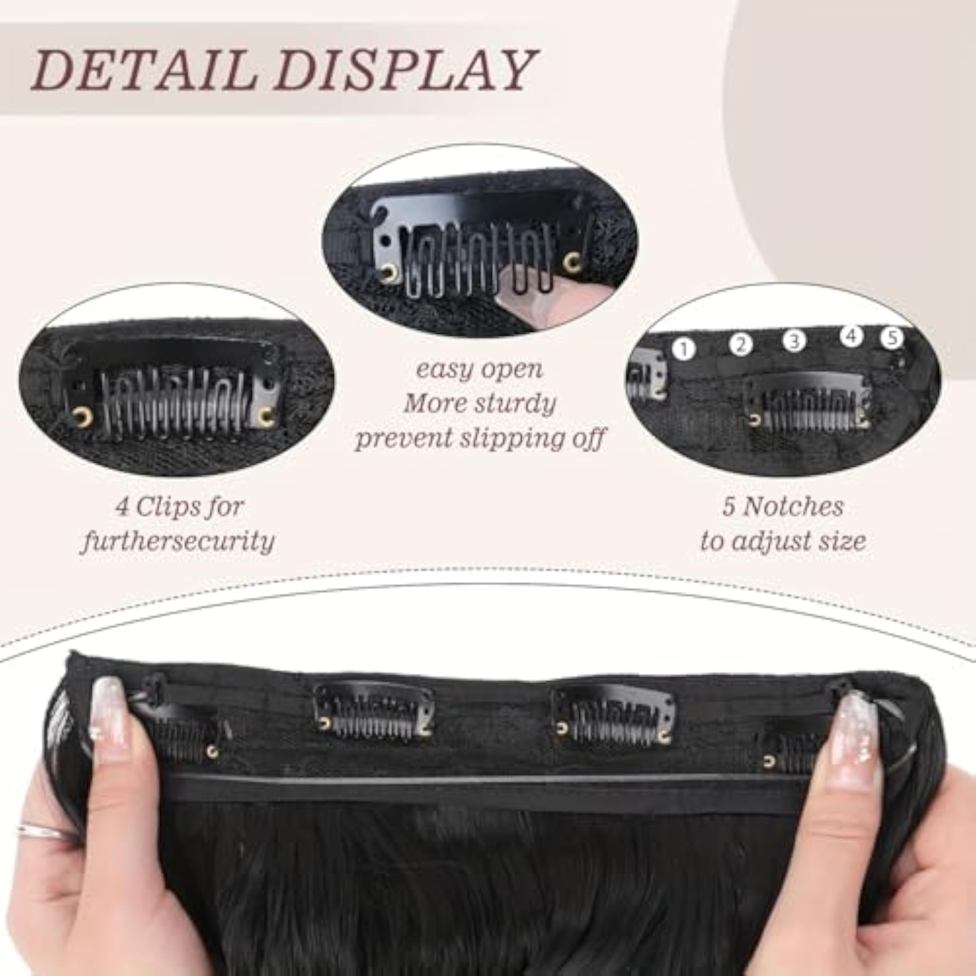Set of 1, 24-Inch V-Shape Curly Clip-In Hair Extensions