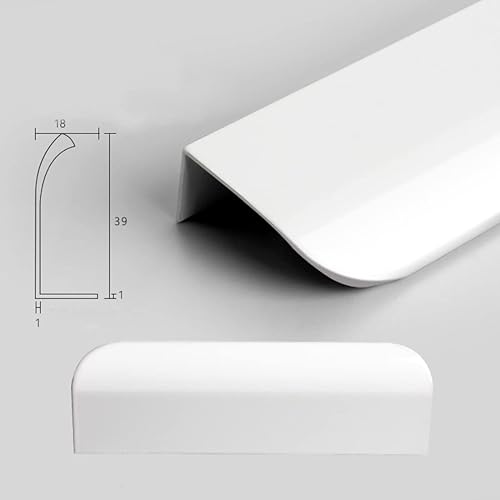 Miniatura 2 de BOOLSFMAM Paquete de 6 manijas para cajones de muebles con borde de dedo, color blanco brillante, para gabinete oculto, cocina, cajones