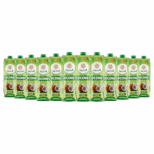 Image of Only Earth Coconut Drink | Best for Coffee, Tea, Cereals, Shakes or As Is | 40% Coconut Water + 59% Coconut Milk | Dairy Free | Unsweetened | Plant-Based | Source of Calcium | Preservatives Free | No Added Sugar | No Trans-Fat | Thai Coconuts (Pack of 12)