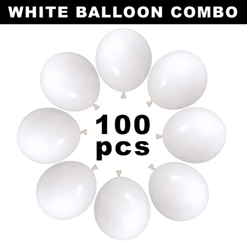 Image of Party Propz White Balloons for Decoration - Pack of 100 Pcs Pastel White Balloon | Metallic Balloon for Decorations | Balloons For Birthday | Anniversary Decoration Items (Latex)