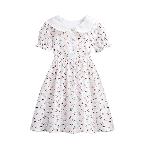 Girls Dress Lightweight Summer Dresses Short Sleeve Nautical Dress Casual Gowns Sailor Collar Dresses School Uniform