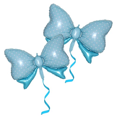 Image of 36 Inches Bow Foil Balloon Huge Bowtie Blue Balloon for Baby Shower, Wedding, Kids Theme Party Decoration (Blue 1)